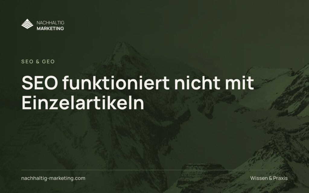 SEO funktioniert nicht mit Einzelartikeln