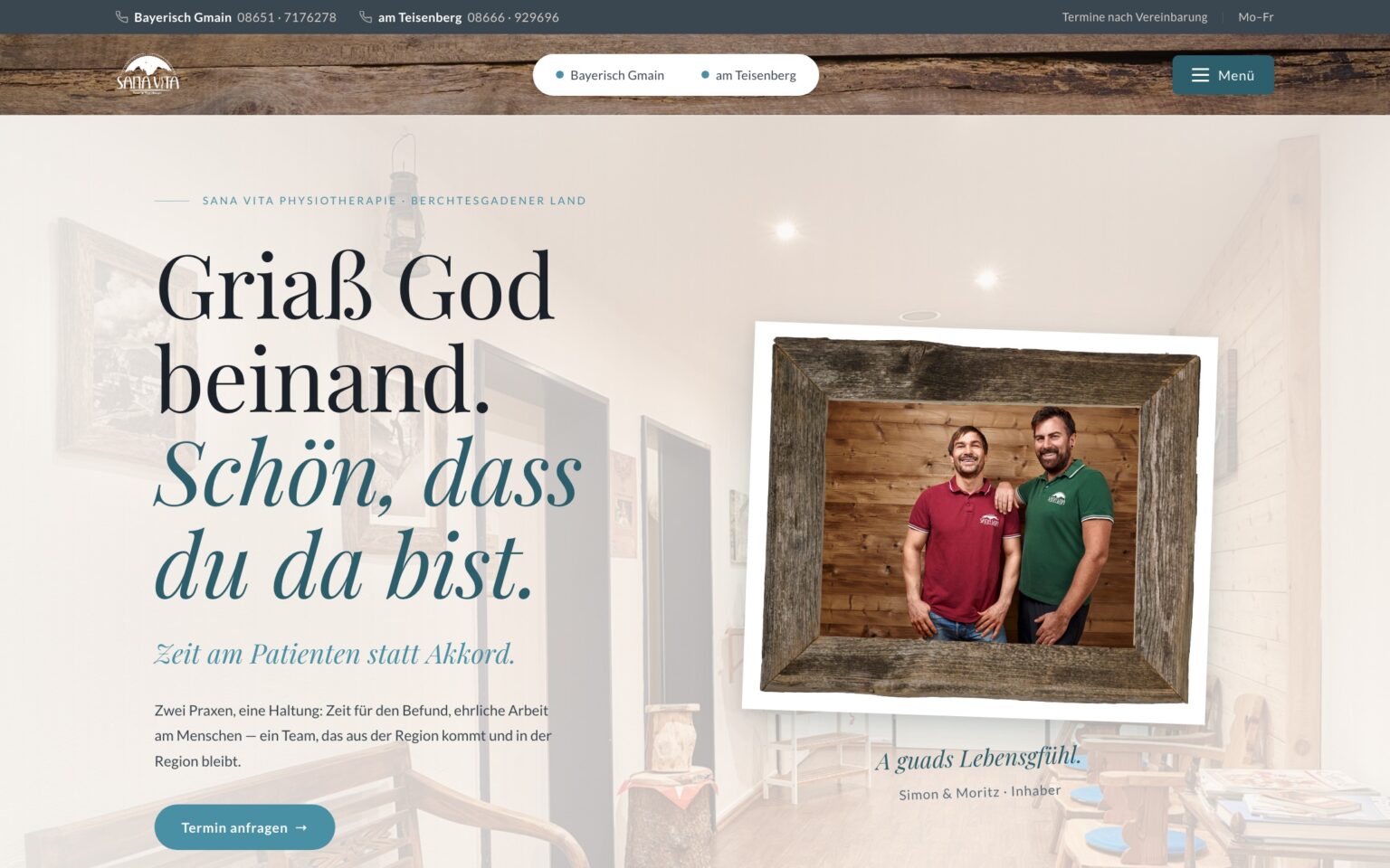 Website Sana Vita Physiotherapie – Projekt von Nachhaltig Marketing